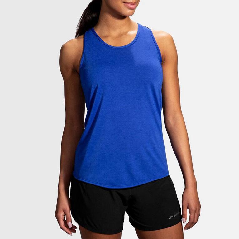 Brooks Distance Israel - Women's Running Tank Top - Blue (64715-OTJM)